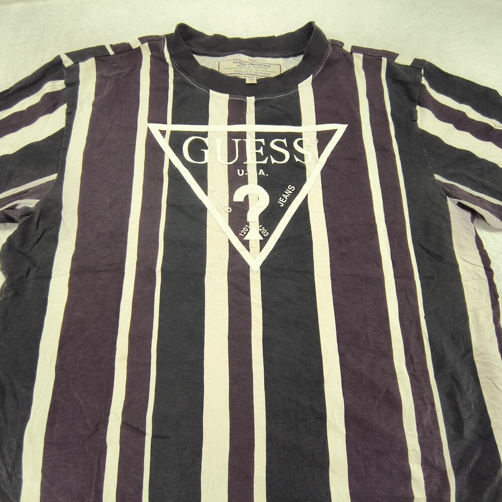 Guess Casual Graphic Short Sleeve Crew Neck T Shirt Mens Size Medium M Black